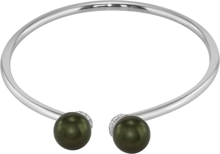 Браслет из серебра с жемчугом и кристаллом swarovski (Арт.abb-3-10-34-s)