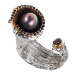 Серебряное кольцо BEAVERS с жемчугом 1277jb_sh