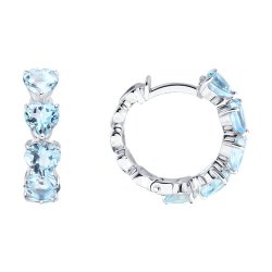 Серьги из белого золота с аквамарином (Арт.6024501-3)