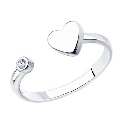 Кольцо из серебра с фианитом (Арт.94012714)
