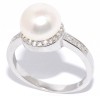 Кольцо серебряное с жемчугом и фианитами «Серебряные крылья» Silver Wings (арт.21qsilg00646a-19)
