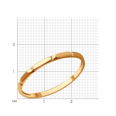 Кольцо золотое без вставки «Линия Элегантности» SOKOLOV (арт.019186)