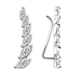 Серьги из серебра с фианитами (Арт.94021890)