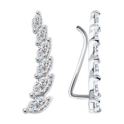 Серьги из серебра с фианитами (Арт.94021890)
