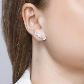 Серьги из серебра с фианитами «Ледяная ветвь» Соколов (арт.9402)