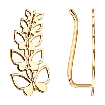 Серьги из золота с ажурными бабочками «Летящее вдохновение» SOKOLOV (арт.026582)