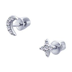 Серьги из серебра с фианитами (Арт.94022924)