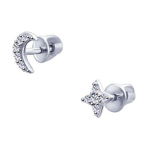 Серьги из серебра с фианитами (Арт.94022924)
