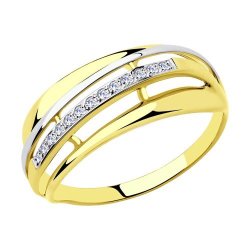 Кольцо из желтого золота с фианитами (Арт.018334-2)