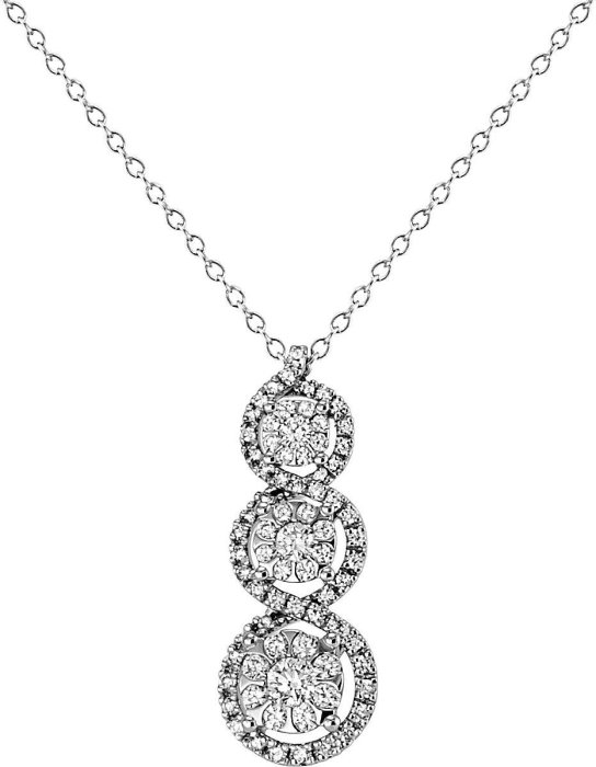 Ожерелье из белого золота с бриллиантом (Арт.glb_1046)