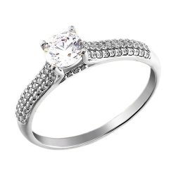 Кольцо из белого золота с фианитами (Арт.019228-3)