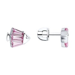 Серьги из серебра с корундами (Арт.94025719)