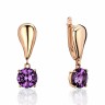 Серьги золотые с аметистом «New Colour Grace» Estet (арт.01С3115370-1)