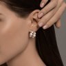 Серьги золотые пробы 585 с жемчугом (Арт.792445)