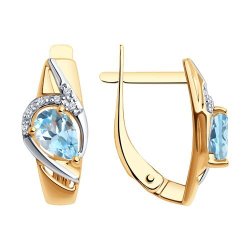 Серьги золотые пробы 585 с топазом (Арт.72-00105)