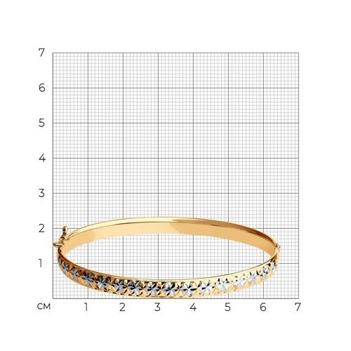 Браслет из золота с алмазной гранью шестиугольниками (Арт.050368)