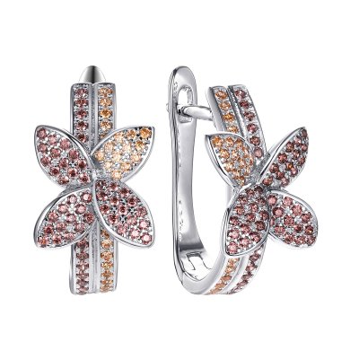 Серьги из серебра с фианитом (Арт.cz-e01227-x-w-x-x-m3)