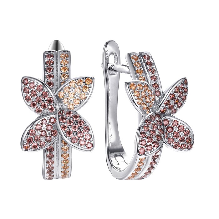 Серьги из серебра с фианитом (Арт.cz-e01227-x-w-x-x-m3)