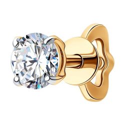 Серьга из золота с бриллиантом выращенным (Арт.9170006-5)
