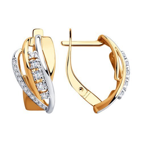 Серьги из золота с фианитами (Арт.028515)
