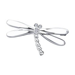 Брошь из серебра с фианитами (Арт.94040049)