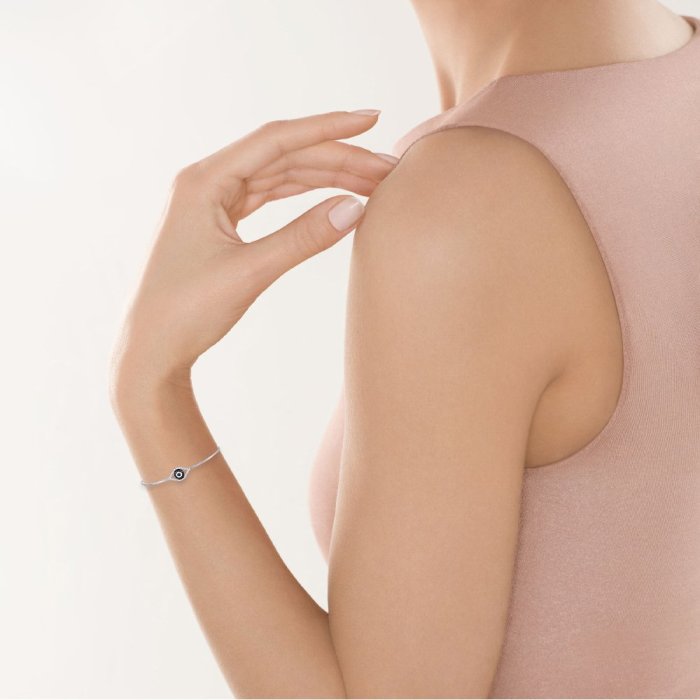 Браслет из белого золота с бриллиантом и сапфиром (Арт.2441sal4wka11_bt_sa_wg)