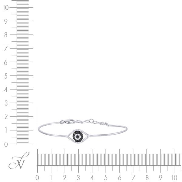 Браслет из белого золота с бриллиантом и сапфиром (Арт.2441sal4wka11_bt_sa_wg)