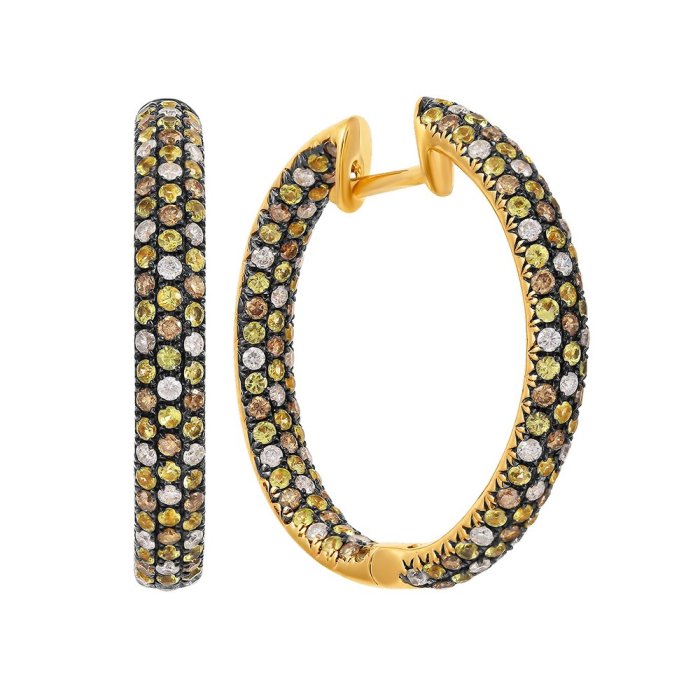 Серьги из золота с бриллиантом и сапфиром (Арт.aae-4361-1_sr_dn_ys_yg)