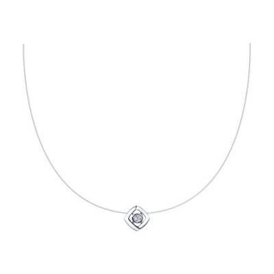 Колье из серебра с фианитом «Сияние минимализма» Соколов (арт.94070273)