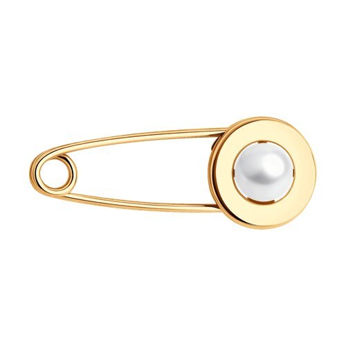 Брошь из золочёного серебра с жемчугом (Арт.93-340-02633-2)