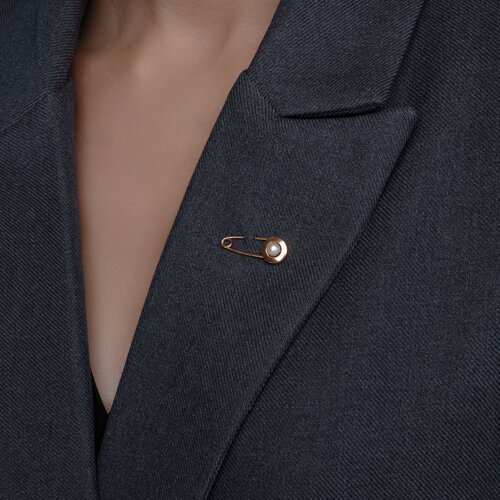 Брошь из золочёного серебра с жемчугом (Арт.93-340-02633-2)