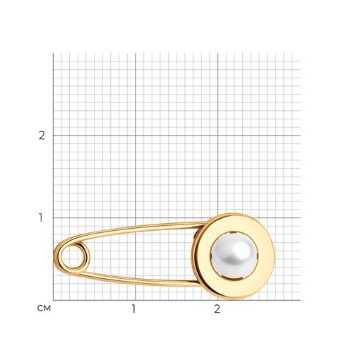 Брошь из золочёного серебра с жемчугом (Арт.93-340-02633-2)