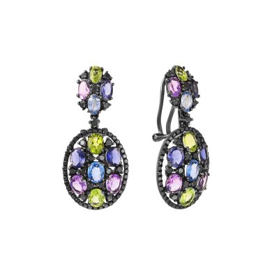 Серьги из золота с бриллиантом и сапфиром (Арт.e02268k_sr_db_sm_mc_blk)