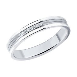 Обручальное кольцо из серебра с фианитом (Арт.94110036)