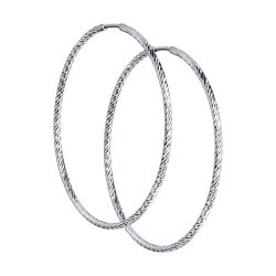 Серьги конго из серебра с алмазной гранью (Арт.94140006)
