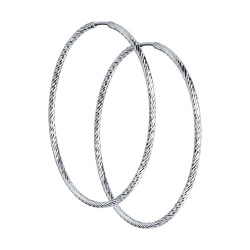 Серьги конго из серебра с алмазной гранью (Арт.94140006)