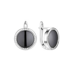 Серьги из серебра с керамикой и фианитом (Арт.tc-e00378-b-w-x-x-w)