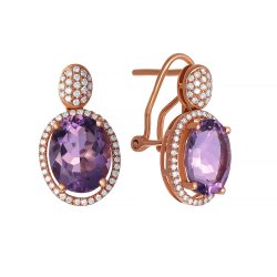 Серьги из золота с аметистом и бриллиантом (Арт.e31683b_am_pink)