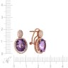 Серьги из золота с аметистом и бриллиантом (Арт.e31683b_am_pink)