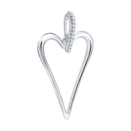 Подвеска из серебра с фианитами «Воздушное Сердце» SOKOLOV (арт.94-130-00207-1)