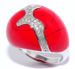 Кольцо Серебряные крылья (Арт.31sr000708c-2-96-90_korallpr_kubcirkonii_70)