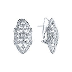 Серьги из белого золота с бриллиантом (Арт.f242dwc4w_wg)