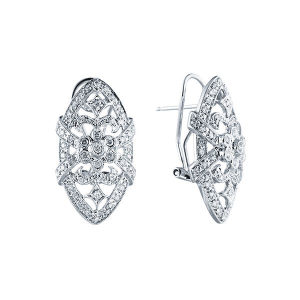 Серьги из белого золота с бриллиантом (Арт.f242dwc4w_wg)
