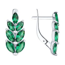 Серьги из серебра с ситаллами (Арт.94-320-02172-1)