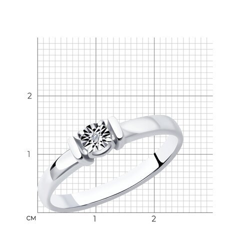 Кольцо из серебра с бриллиантом (Арт.87010050)