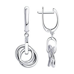 Серьги из серебра с бриллиантами (Арт.87020081)