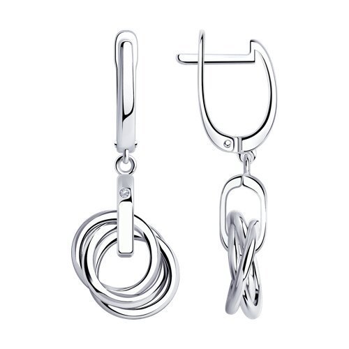 Серебряные серьги с бриллиантами XO от SOKOLOV (арт. 87020081)