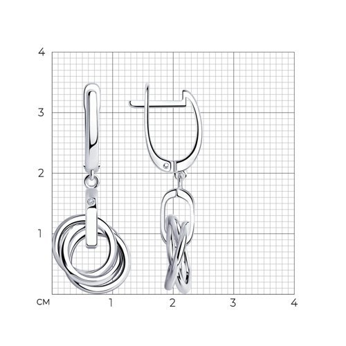 Серебряные серьги с бриллиантами XO от SOKOLOV (арт. 87020081)
