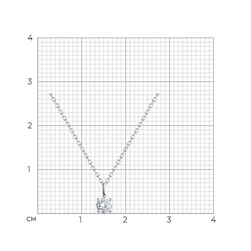 Колье из белого золота с бриллиантом (Арт.1070184-3)