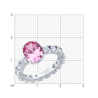 Кольцо из серебра с фианитом «Розовый Вальс» Соколов (арт.94014288)